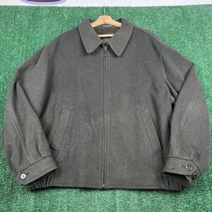 VTG Sar-Felice Men's Dark Green XL Wool Cashmere Blend Bomber Jacket Collared